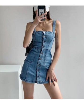 DENIM MINI CORSET DRESS